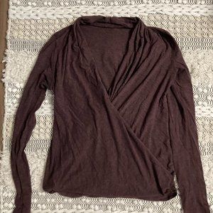 Lululemon Burgundy Cross Front Longsleeve